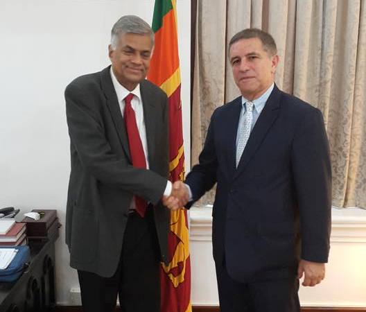 Ambassador Carmon meets Sri Lankan PM  Ranil Wickramasinghe